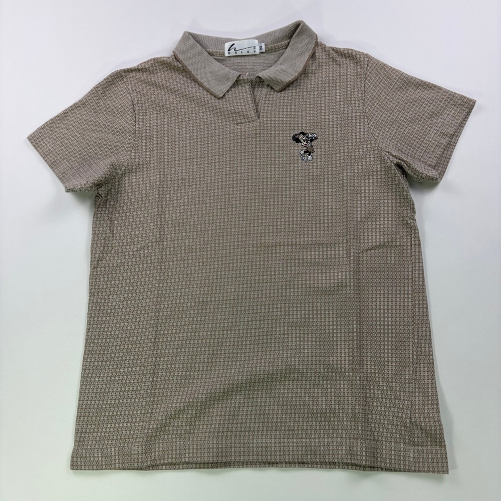 Haley Disney Minnie Mouse Golf Polo Shirt Womens Medium Tan Vintage Made in USA